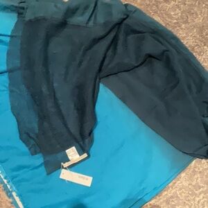Barts Teal and Blue Cotton and Mesh  Chigalli Scarf NWT